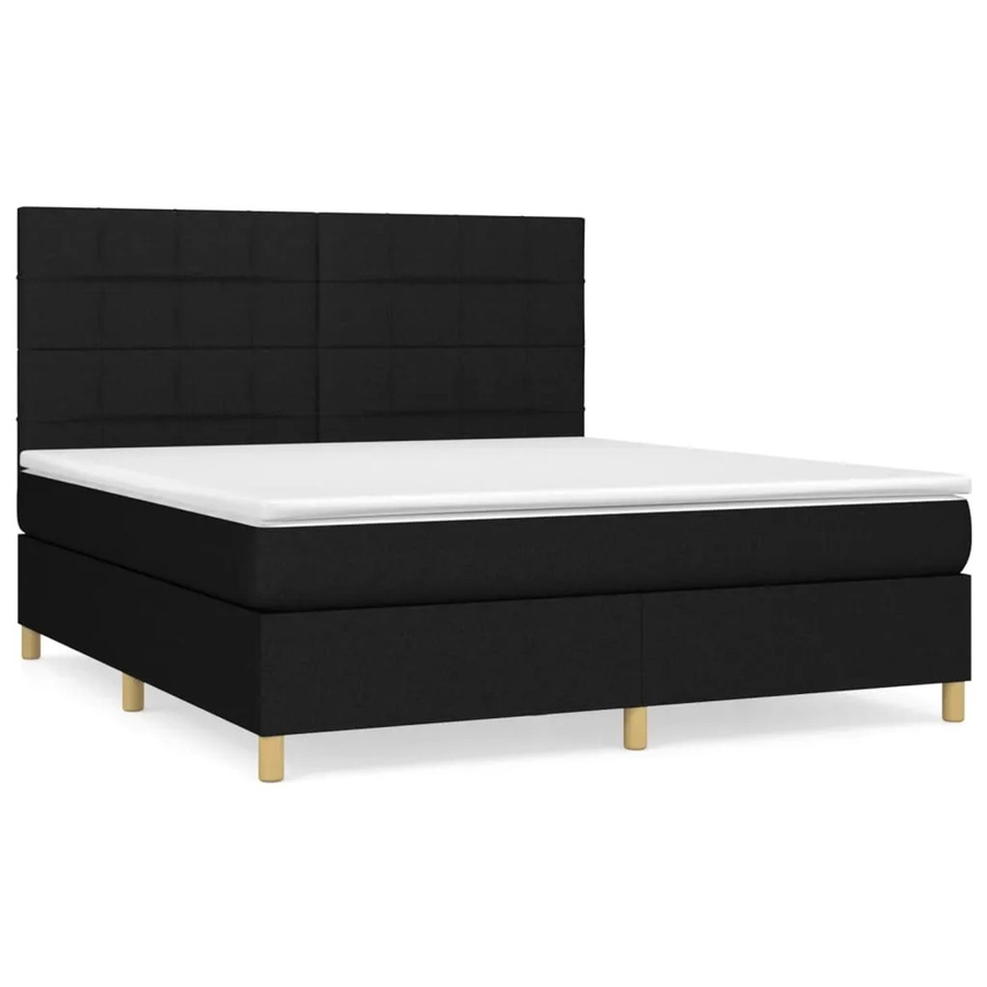 vidaXL Boxspringbett Hybrid mit Matratze und Taschenfederkern, Schwarz, B/T/H: 180 x 200 x 118 cm - Bild 2