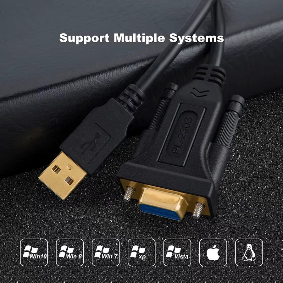 CableCreation USB-auf-RS232-Adapter mit PL2303-Chipsatz, USB 2.0 auf serielles DB9-Konverterkabel, Schwarz - Bild 5