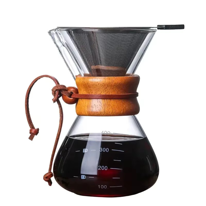 JUNBOPRO Handglas-Kaffeekessel mit Edelstahlfilter für Tropfbrauen, transparent, Höhe: 21,0 cm, Breite: 8,0 cm - Bild 5