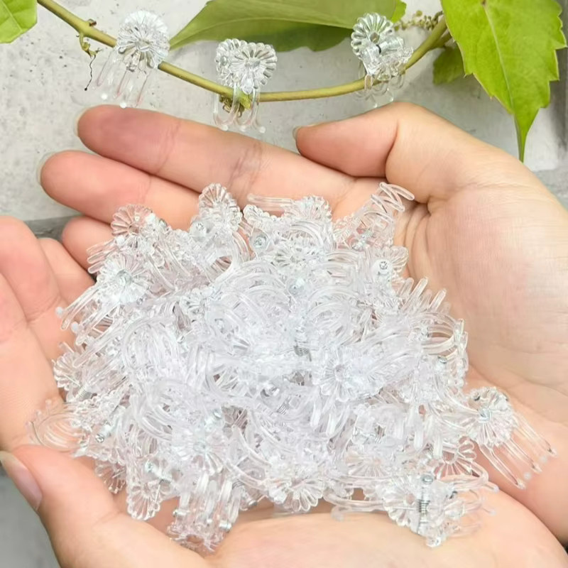 Wiederverwendbare Orchideen-Pflanzenstützclips aus transparentem Kunststoff zur Befestigung von Kletterpflanzen und Gartenranken, 30 Stück - Bild 4