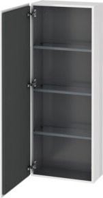 Duravit L-Cube Halbhochschrank in Weiß Hochglanz mit Glastüren, Tür links, B: 50 cm, T: 24,3 cm, H: 132 cm - Bild 1