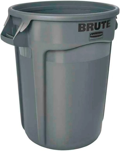 Rubbermaid Brute Runde Mehrzwecktonne mit Belüftungskanälen, Grau, H x B x T: 69,2 x 63,5 x 55,5 cm - Bild 1