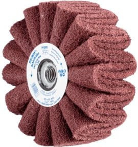 PFERD TOOLS POLINOX Vlies-Schleifrad PNG für Feinschliff und Finish, Durchmesser: 125 mm, Breite: 50 mm, Gewinde M14, Farbe: Braun - Bild 1