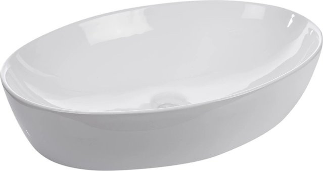 Kerra Aufsatzwaschbecken KR-902 aus Keramik in Weiß Glänzend, oval - Bild 1