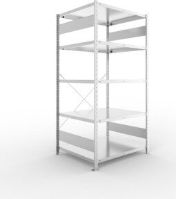 Meta Steckregal CLIP 230 verzinkt mit 5 Böden, Farbe: Silber, B/T/H: 200 x 100 x 80 cm - Bild 1