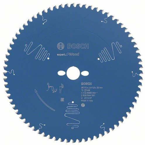 Bosch Expert for Wood Kreissägeblatt, Durchmesser: 315 mm, Zähneanzahl: 72, Carbide Tipped, Blau - Bild 1