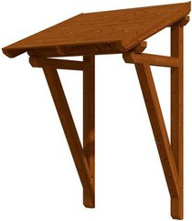 Skan Holz Haustür-Vordach Potsdam 2 aus nordischer Fichte in Nussbaum Braun, Breite: 176 cm, Tiefe: 156 cm - Bild 1