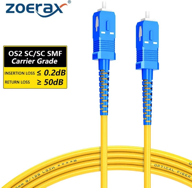 ZOERAX OS2 SC zu SC Glasfaser-Patchkabel Singlemode 9/125μm, gelb, 3,0mm - Bild 1