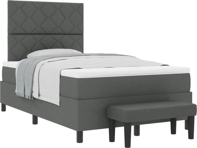 vidaXL Boxspringbett Hybrid mit Matratze in Grau, B/T/H: 120 x 193 x 280 cm - Bild 1