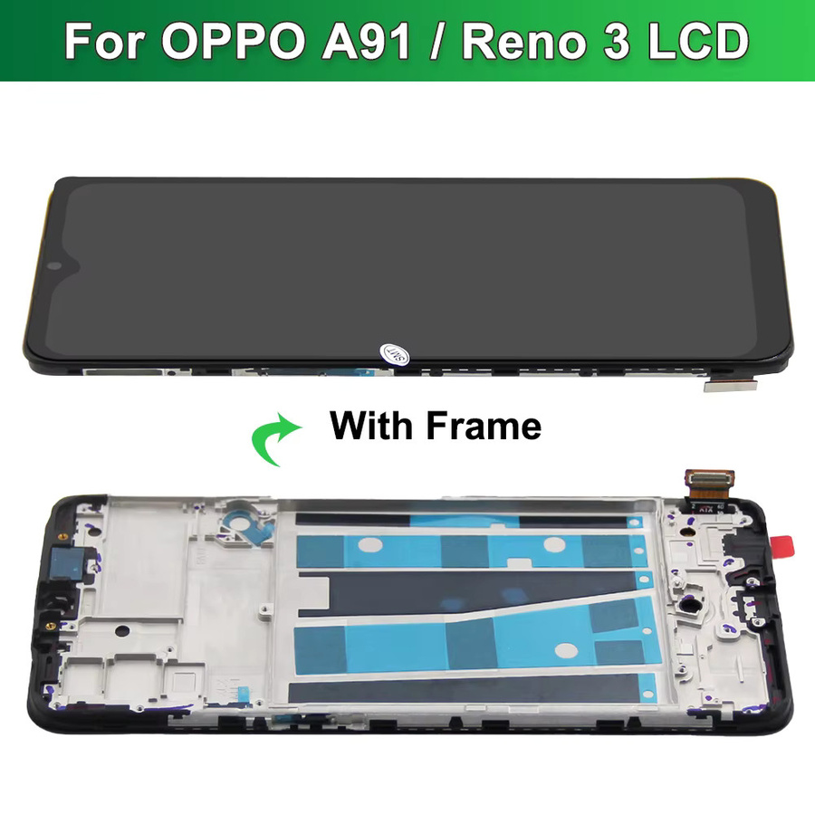 OPPO Reno3 CPH2043 LCD Display mit Rahmen und Digital Touch Screen Assembly in Schwarz für Oppo A91 CPH2001 CPH2021 - Bild 5