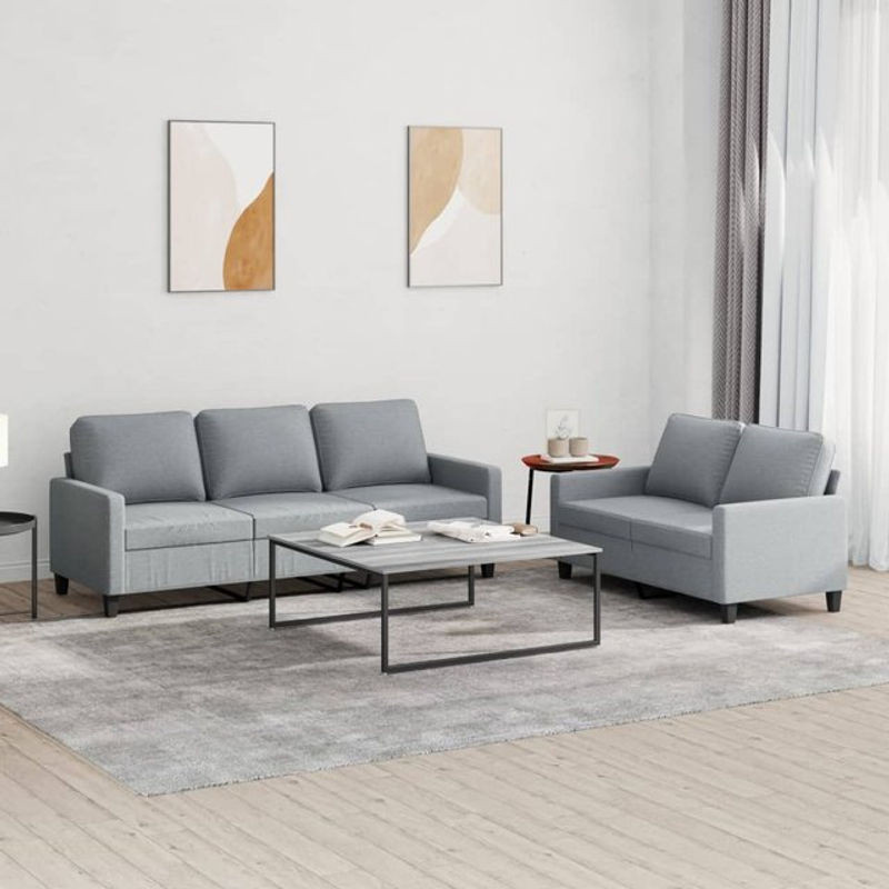 Vidaxl 2-teiliges Lounge-Set in Grau mit Stoffbezug im modernen Design - Bild 1