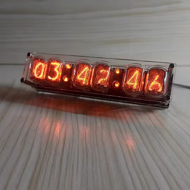 GHXAMP IN-12 Glow Tube Uhr – Digitale Nixie Uhr im Vintage Design als Desktop Zubehör für deinen Computer, transparent - Bild 2