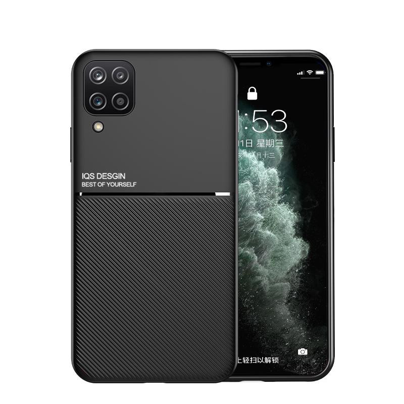 Samsung Galaxy A12 Handyhülle aus PU Leder mit magnetischer Auto-Halterung und weicher Silikon-Rückseite in Schwarz - Bild 2