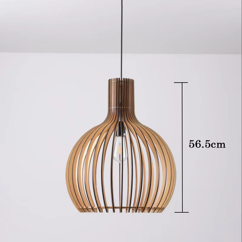 LINCCW Holz Pendelleuchte im Vogelkäfig-Design als dekorativer Kronleuchter für Wohnzimmer, Esszimmer und Flur - Bild 6