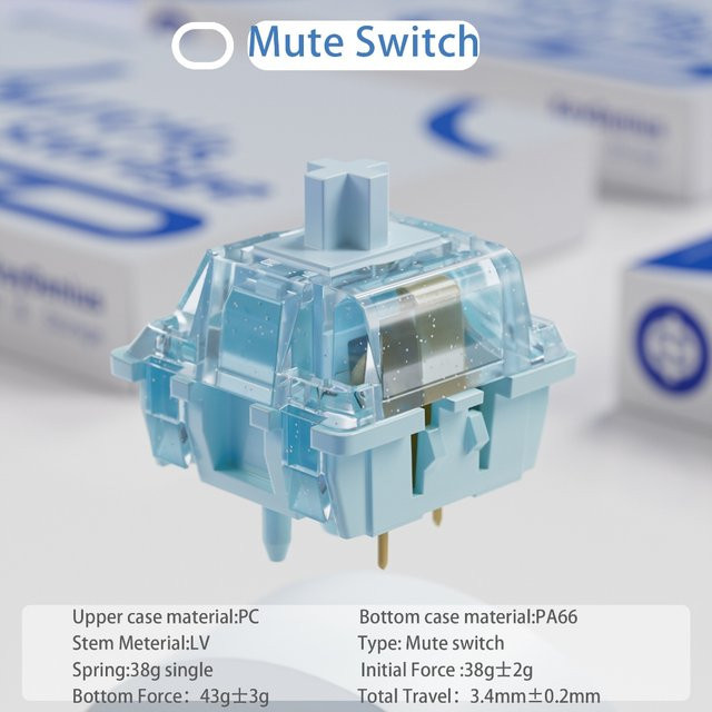 Venit Keys Creamy Blue Switch Tactile 5-Pin MX-kompatible mechanische Tastaturschalter, 35 Stück, Blue - Bild 1