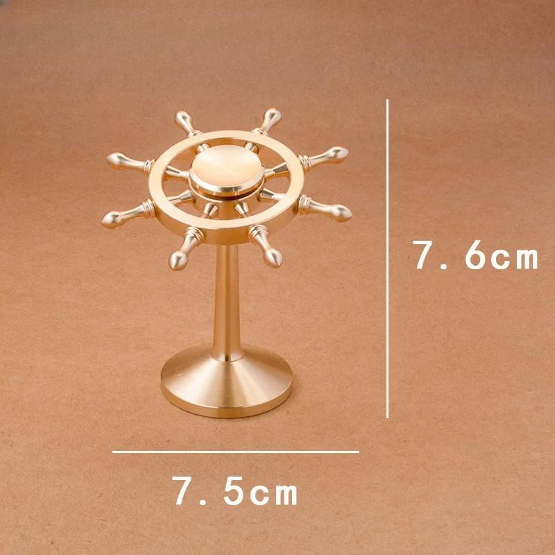 Yiran Furniture Schiffssteuerrad aus Messing als dekoratives Tischornament in Gold - Bild 2
