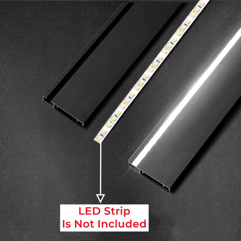 KSDLIGH Aluminium LED Profil für Sockelleisten mit PC Abdeckung und Hintergrundbeleuchtung, Farbe: Silber, H x B: 50 mm x 78 mm - Bild 5
