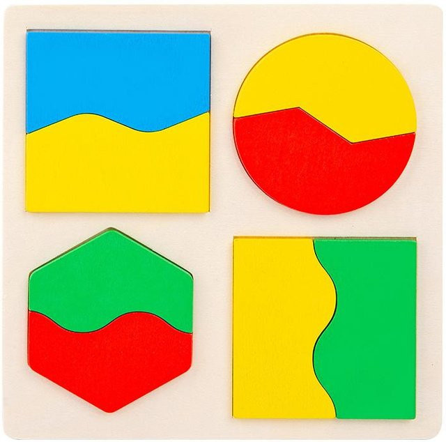 Binchi Outdoor Equipment Geometrische Form Holzpuzzle, Bunt / Mehrfarbig, ab 3 Jahre - Bild 1