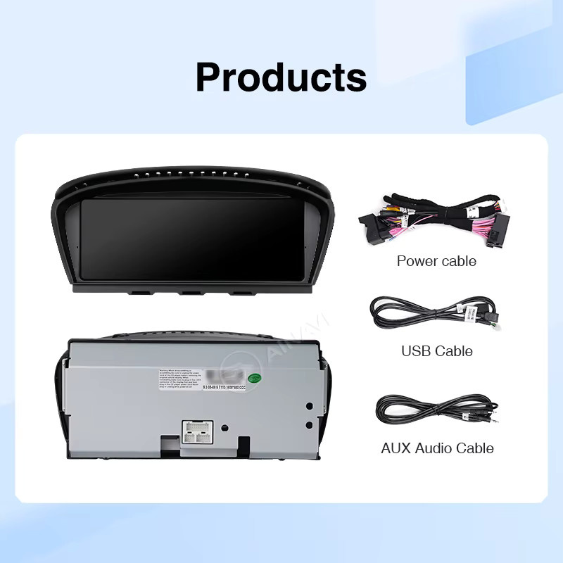 AINAVI Autoradio mit 9,3 Zoll HD IPS Touchscreen für BMW 5er E60 E61 E62 E63 und 3er E90 E91 E92 E93 mit kabellosem Carplay, Android Auto und Bluetooth in Schwarz - Bild 3