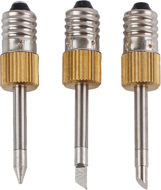 Lötkolbenspitzen Set mit E10 Interface in Silber, Typ B C K für USB Lötarbeiten - Bild 1
