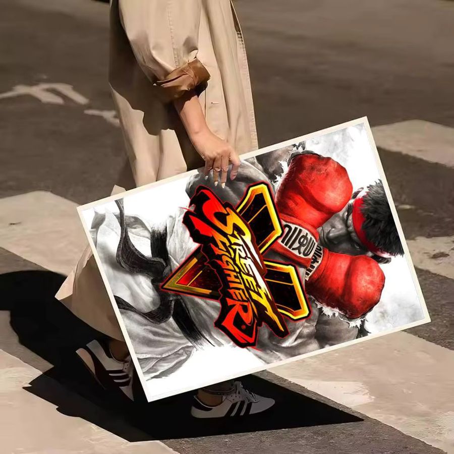 Street Fighter Poster Selbstklebender Wasserdichter Papieraufkleber zur Wanddekoration für Kaffeehaus, Bar oder Zimmer - Bild 6