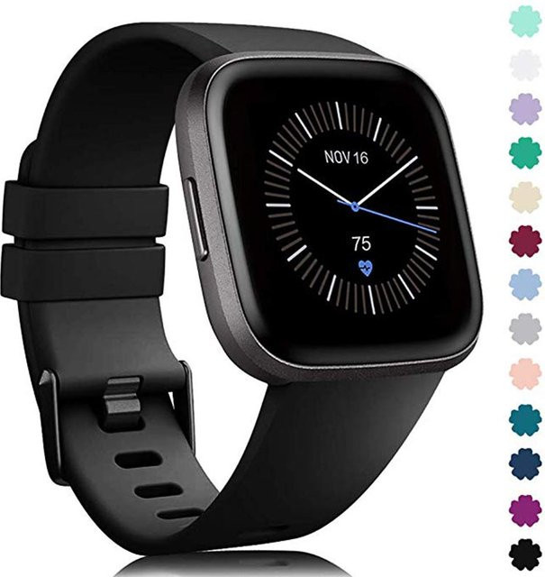 TINUORA Uhrenarmband Silikon, Schwarz, Unisex - Bild 1