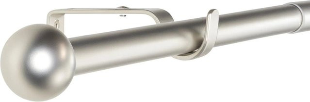Deco-Raum Gardinenstangen Set Ausziehbar 1-Lauf Kugel Flexa in Edelstahl-optik, Farbe: Silber, Durchmesser: 16/19 mm, Breite: 160-300 cm - Bild 1