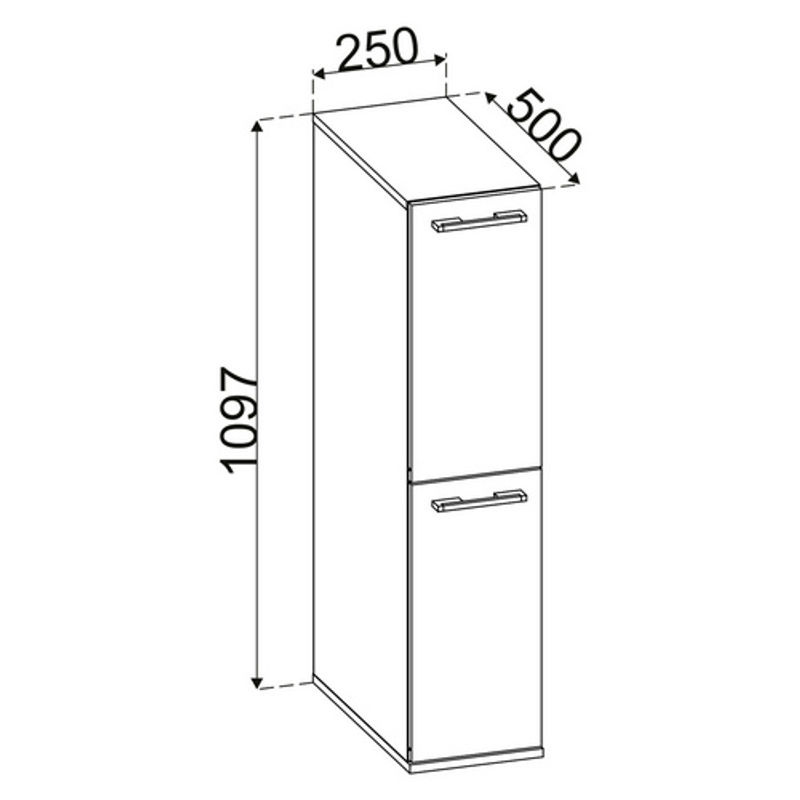 VCM Mehrzweckschrank Sadilo in Weiss mit internen Regalen und Schubladen, B/H/T: 25 x 110 x 50 cm - Bild 3