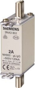Siemens Indus.Sector NH-Sicherungseinsatz G000 25A 500AC/250DC 3NA3810 in Silber - Bild 1