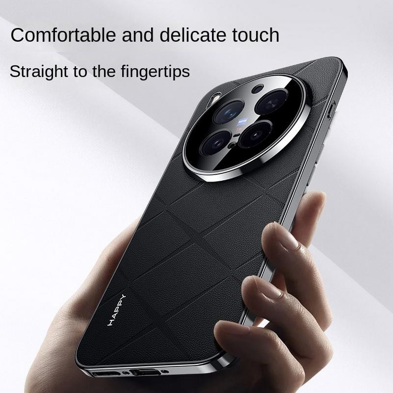 Leder Schutzhülle für Vivo X200 Pro X300 Pro X100 Pro in Schwarz mit Kameraobjektiv-Schutz - Bild 5