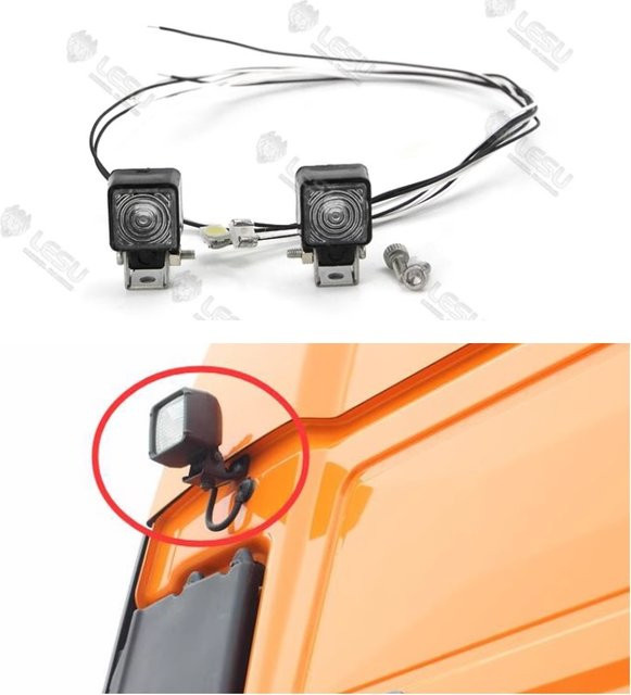 SCALECLUB RC Truck, 1:14, Zubehör, mit LED-Licht, Weiß - Bild 1