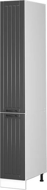 Vicco Apothekerhochschrank Fame-Line Küchenschrank im Landhausstil, Weiß/Dunkelgrau, Breite: 30 cm - Bild 2