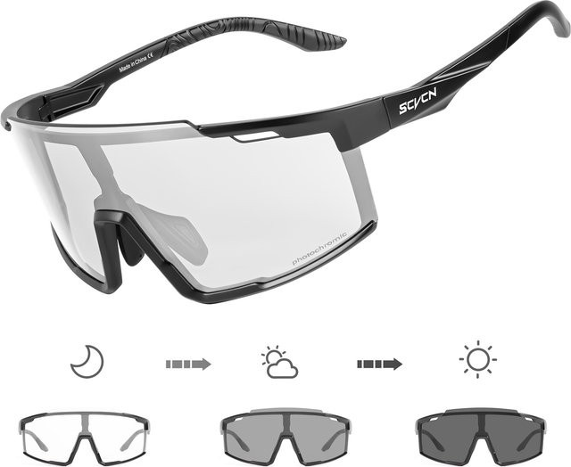 SCVCN Photochrome Sportsonnenbrille, Unisex, Vollrand, Kunststoff - Bild 1