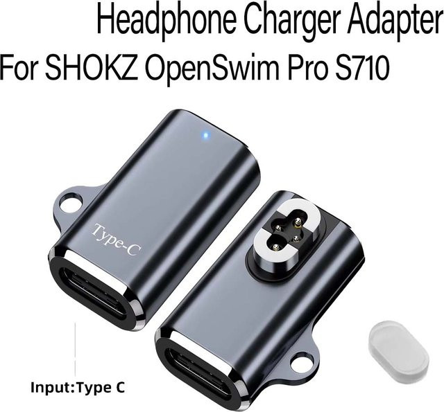 Shokz Magnetischer USB-C Ladeadapter für OpenSwim Pro und S710 Knochenleitungskopfhörer, Schwarz - Bild 1