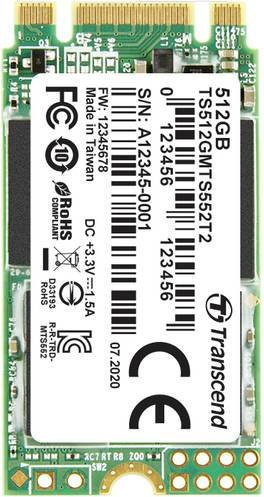 Transcend MTS552T2 Interne M.2 PCIe NVMe SSD 512 GB in Schwarz - Bild 1