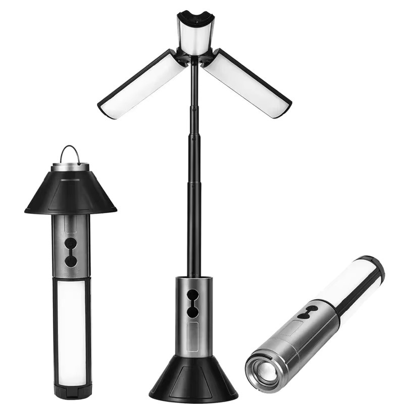 KDULIT LED-Campingleuchte, wiederaufladbare multifunktionale Teleskop-Taschenlampe und Outdoor-Laterne mit COB-Licht in Schwarz - Bild 6