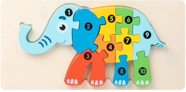 Holzpuzzle Tiere, Greifbrettspielzeug, ab 3 Jahre - Bild 1