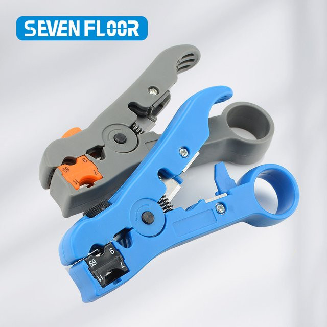 Multifunktions-Abisolierzange agiiman für RG59 RG6 RG11 RG7 Koaxialkabel, Rundkabel und Flachkabel, Blau - Bild 1