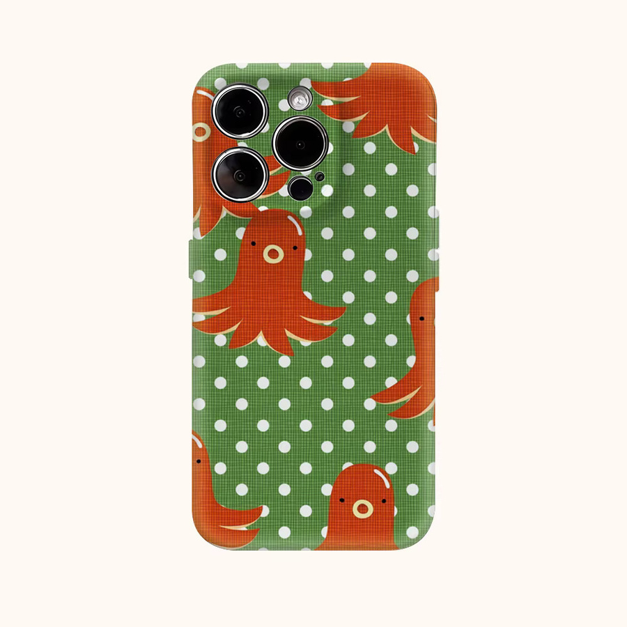Potdemiel Polka-Dot Octopus Handyhülle mit doppelschichtiger Rückseite für iPhone 17AIR 16 16E 15 14 13 12 11 Pro Max Plus in Multicolour - Bild 2
