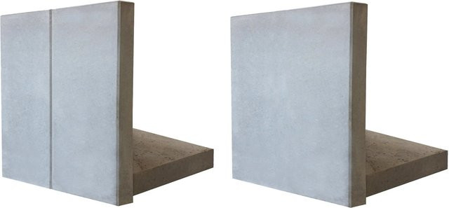 Mauerscheibe Bewehrt Betonglatt Grau Keramik B: 105 cm, T: 100 cm, H: 65 cm - Bild 1