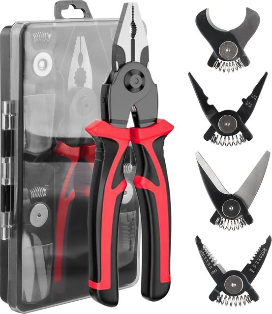 WOZOBUY 5-in-1 Crimpzange und Abisolierzange Set für die elektronische Wartung - Bild 1