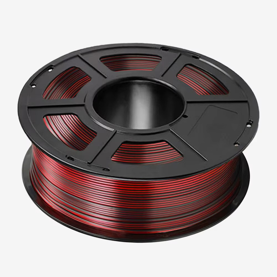 Zweifarbiges PLA-Seidenfilament für 3D-Drucker in Schwarz und Rot, Durchmesser: 1,75 mm - Bild 2