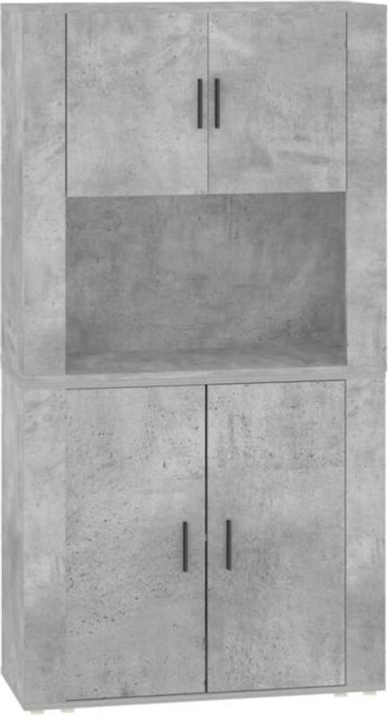 vidaxl Highboard in Betongrau aus Holzwerkstoff im Industrial Design, Breite: 150 cm, Höhe: 80 cm, Tiefe: 33 cm - Bild 1