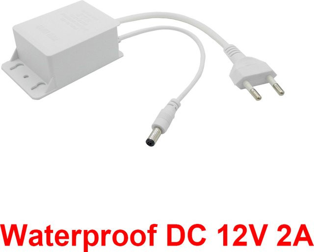JIENUO Wasserdichtes DC12V 2A Netzteil in Weiß für CCTV-Sicherheitsüberwachung, AHD-Kamera, NVR und DVR mit 5,5 mm x 2,1 mm Anschluss - Bild 1