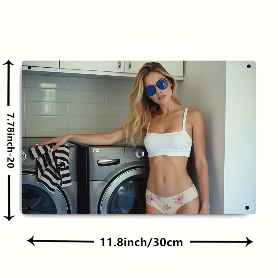 CIFBUY Retro Pool-Party Metallschild in Multicolour, Wandkunst im Vintage-Stil für Sommer-Atmosphäre, Breite: 20,32 cm, Höhe: 30,48 cm - Bild 3