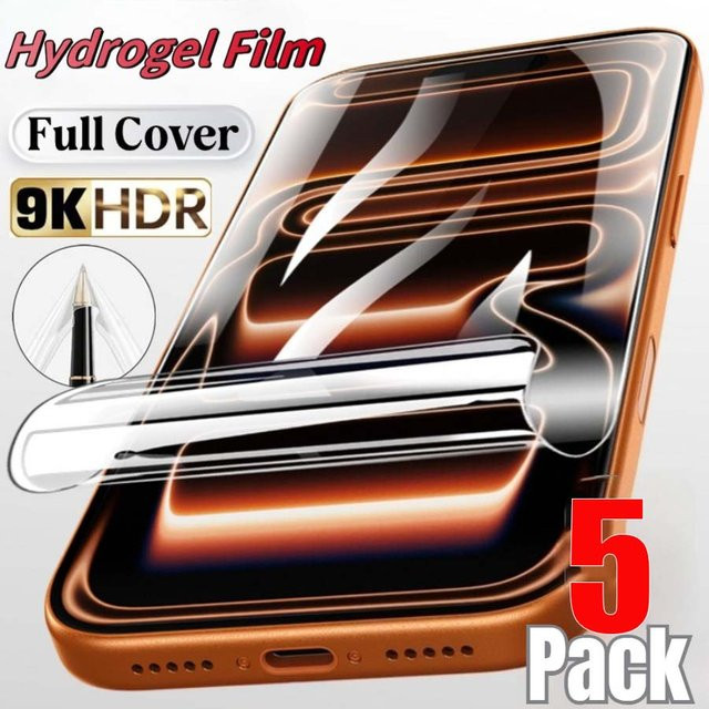 5 Stück WENBIN Hydrogel-Displayschutzfolie für iPhone 17 16 15 14 13 12 11 Pro Max Plus und Mini, transparent - Bild 1