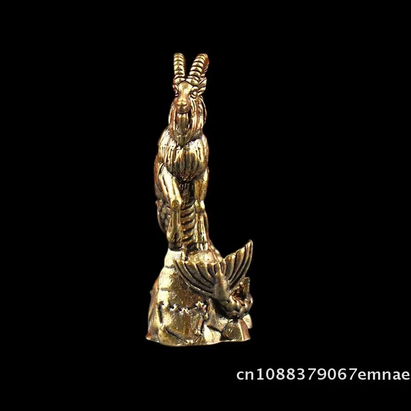 ZYAS Steinbock Messingstatue in Gold als Sternzeichen-Figur zur Dekoration von Heim und Büro - Bild 2