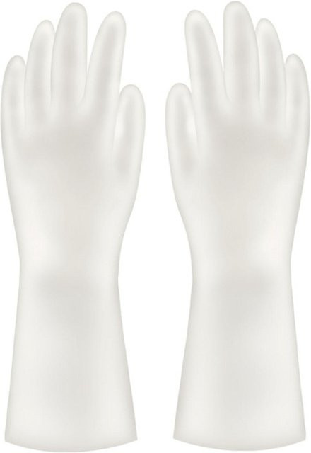 CosyHome Haushaltsreinigungshandschuhe aus PVC in Weiß, Größe L - Bild 1