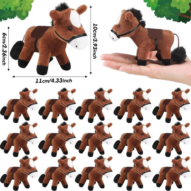 Linyi toy Pferd Kuscheltier, 12-teiliges Set, Schwarz, Braun - Bild 1