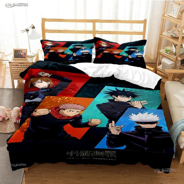 Bettwäscheset Jujutsu Kaisen von Lodestar mit Bettbezug und Kissenbezug, Cartoon Anime Design, Mehrfarbig, B/T: 200 x 200 cm - Bild 1